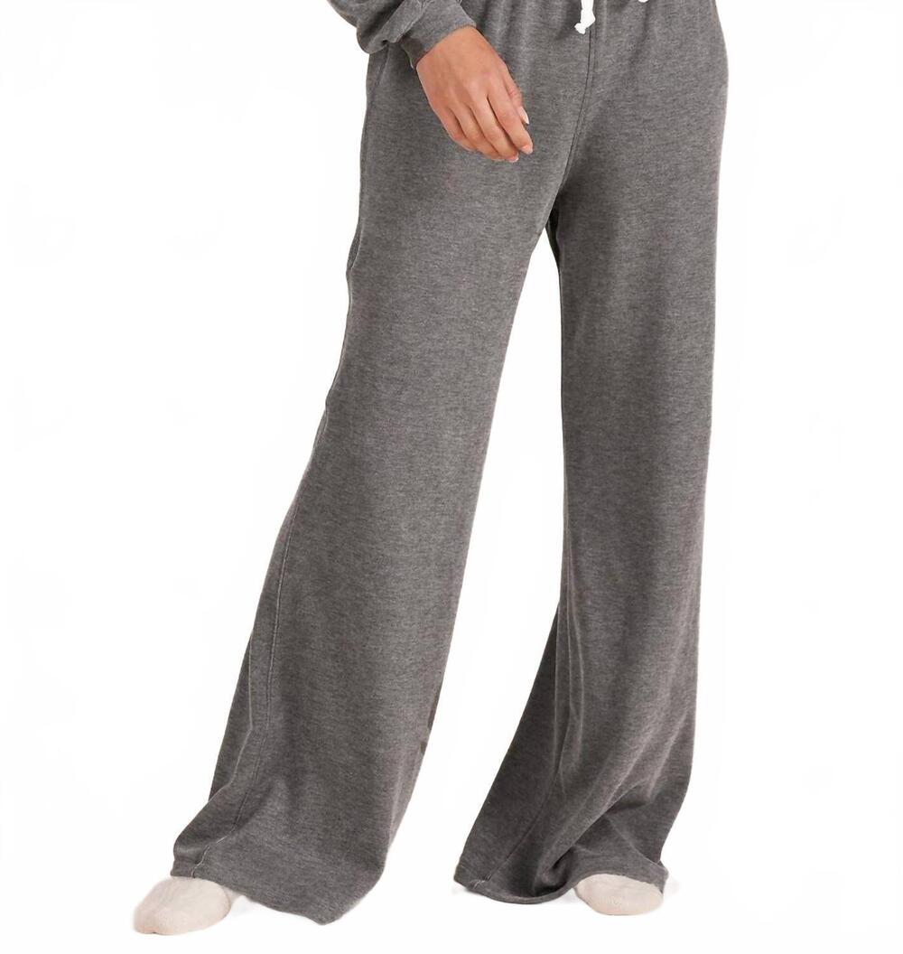 NEW BOBI wide leg drawstring pants in dark grey